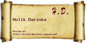 Holik Darinka névjegykártya